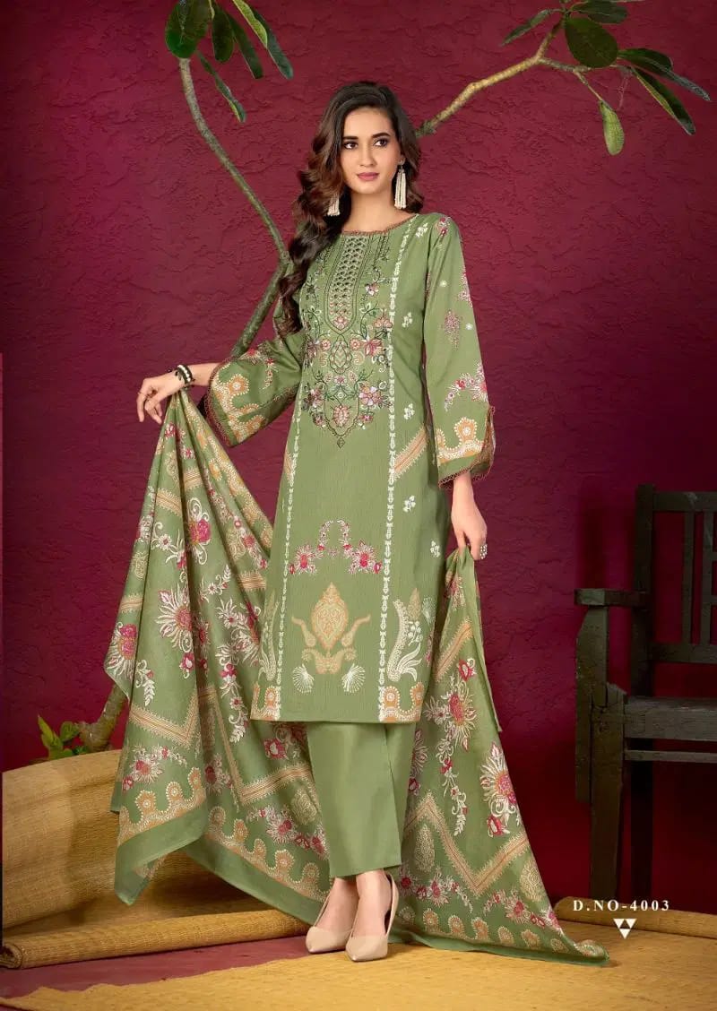 Green Kurti with bottom & dupatta set