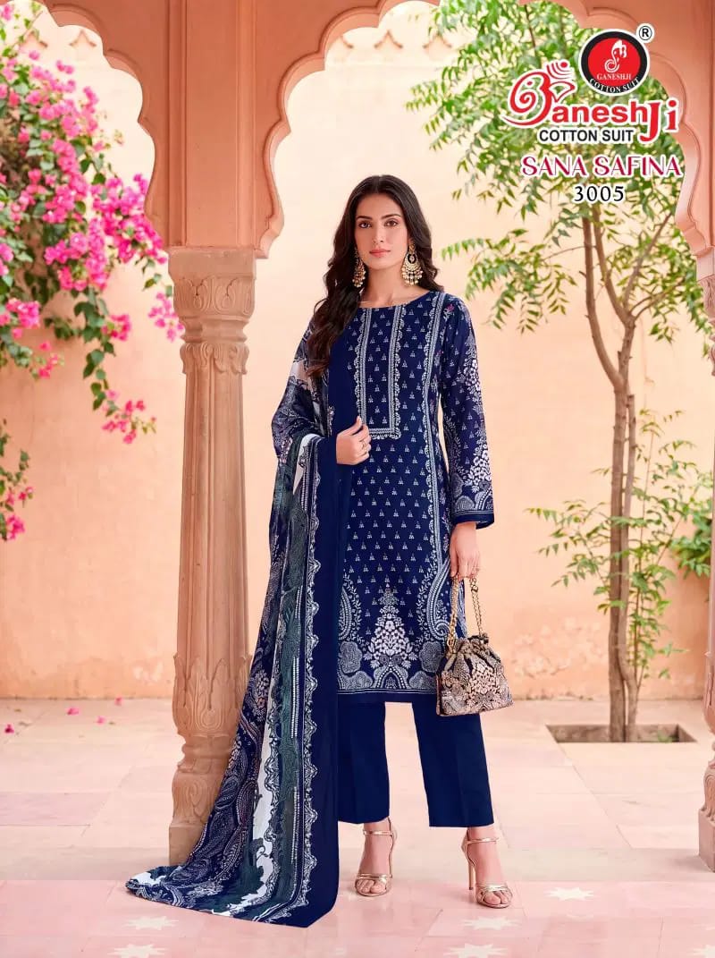 Ganeshji Dark Blue Cotton Kurti set