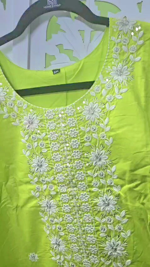 Lime kurti Set + red kurti