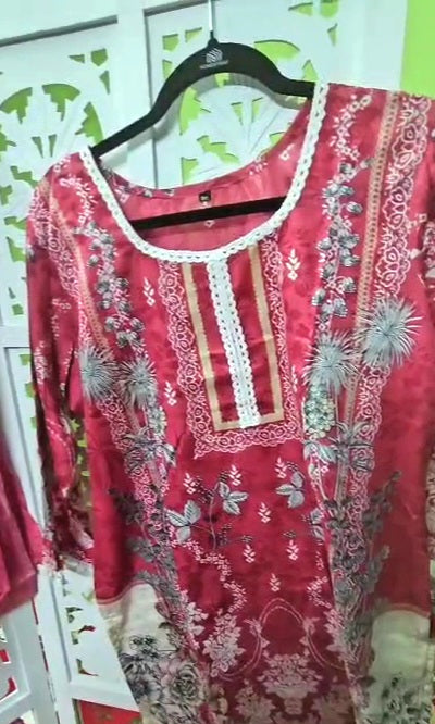 Red kurti set + pink kurti