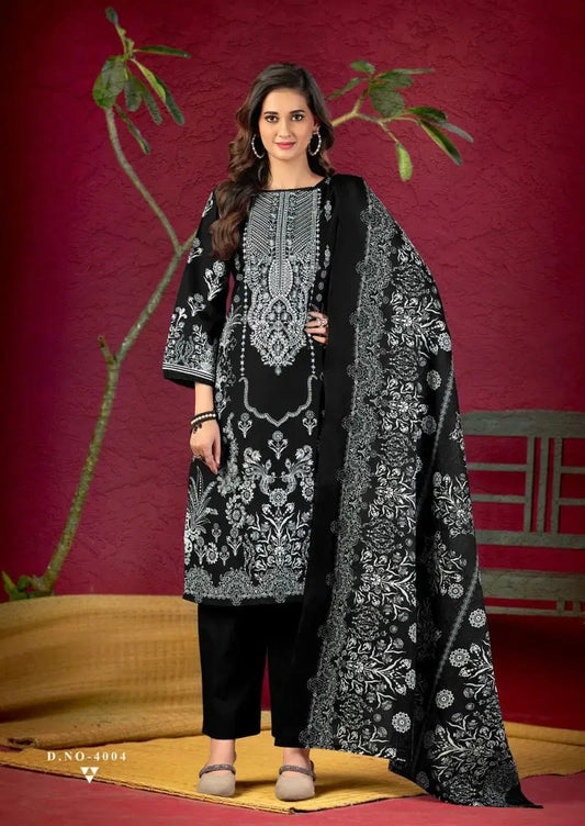 Elegant design black kurti with bottom & dupatta