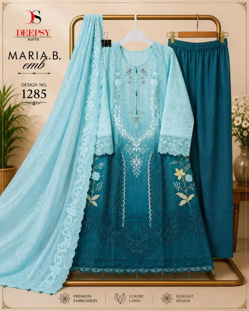 Deepsy - Ocean Blue Pakistani design, pure Indian cotton