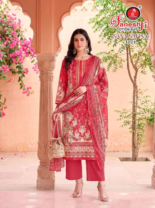 Ganeshji Red Cotton Kurti set