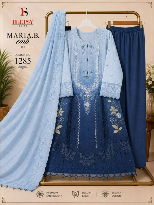 Deepsy - Pakistani design, pure Indian cotton, Blue Gradient