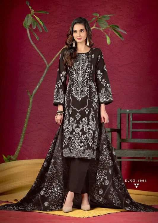 Elegant design Brown kurti with pant & dupatta
