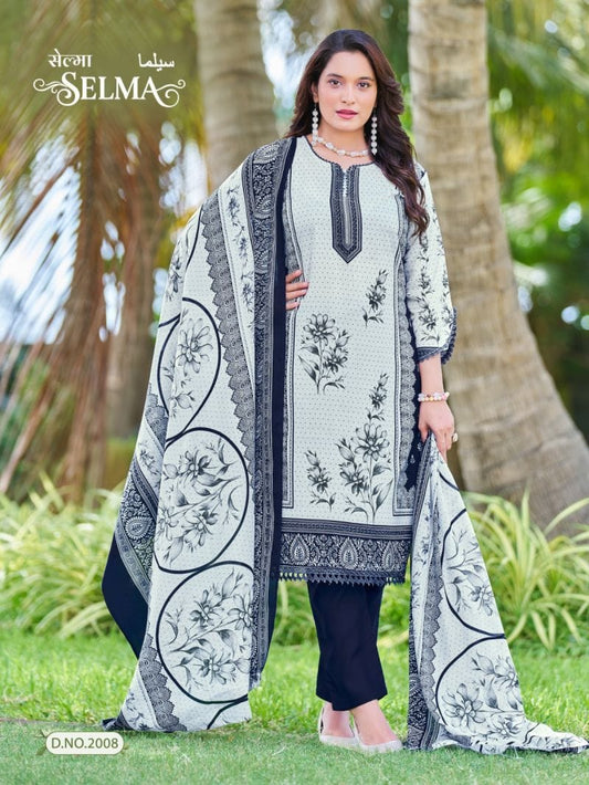 Ganesha Daily Wear Navy with Lace Kurti set