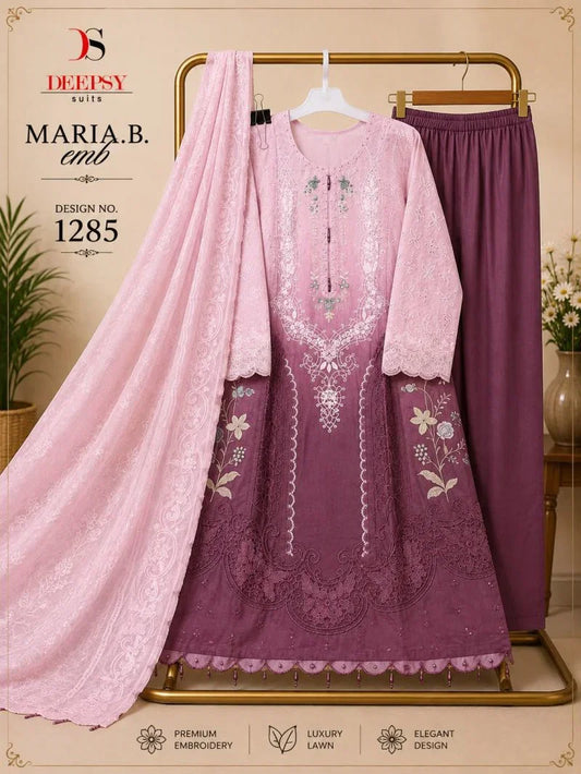 Deepsy - Pakistani design, pure Indian cotton, Pink & Purple