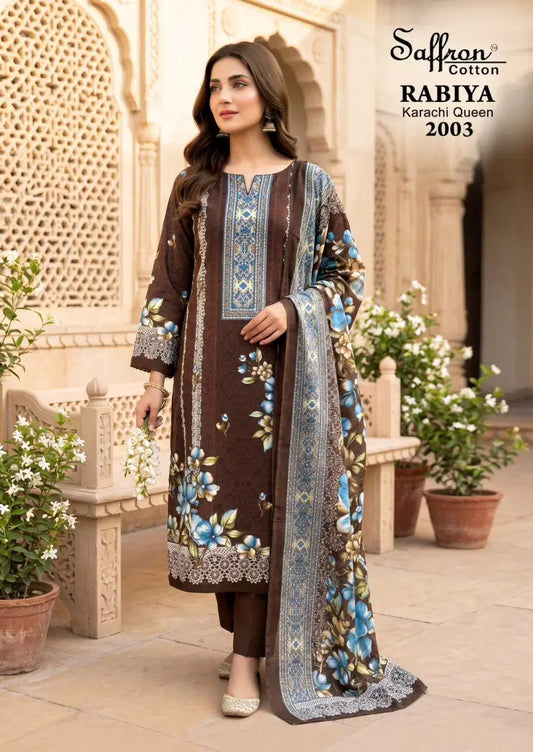 Mocha Bloom Pakistani kurti with bottom & dupatta set