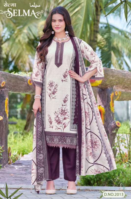 Ganesha Daily Wear Purple with Lace Kurti set
