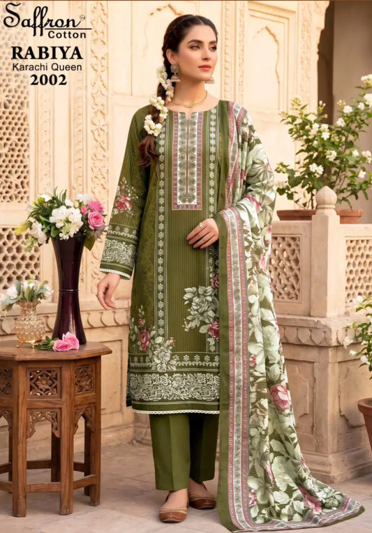 Sage Blossom Pakistani kurti, bottom & dupatta set