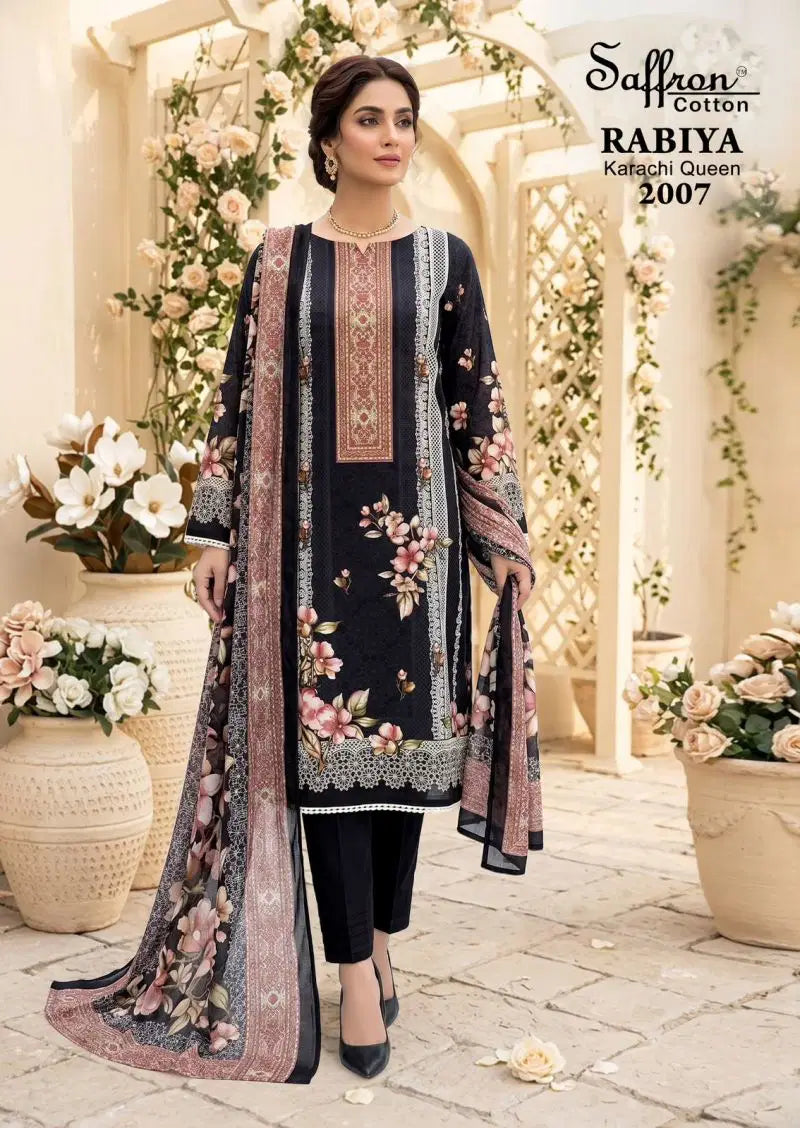 Midnight Petals Pakistani kurti with bottom & dupatta set