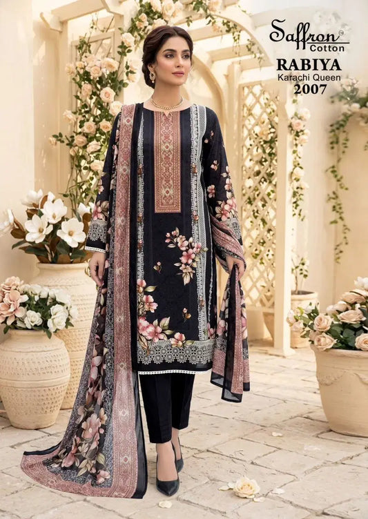 Midnight Petals Pakistani kurti with bottom & dupatta set