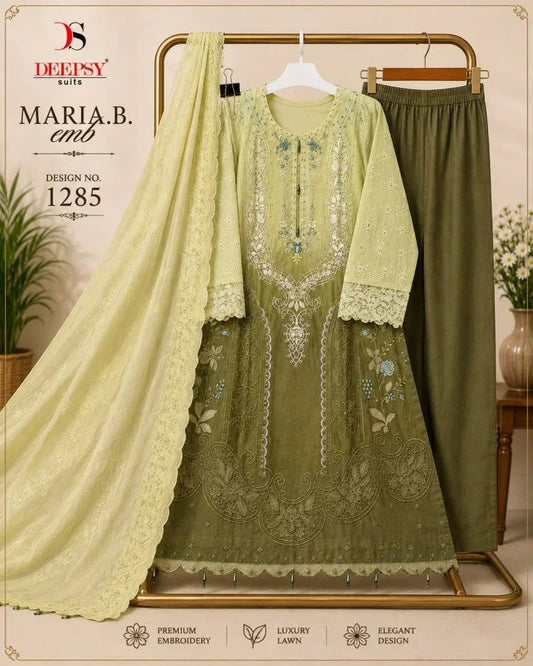 Deepsy - Pakistani design, pure Indian cotton, Light & Dark Green