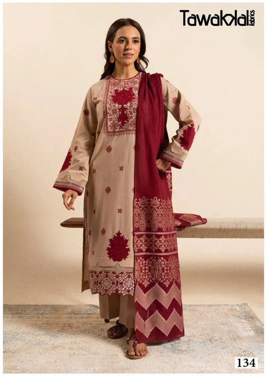 Red Dupatta Pakistani Design Suit