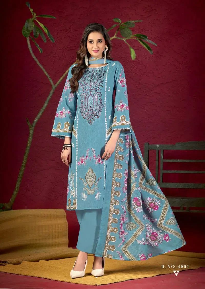 Light Blue Kurti with bottom & dupatta set