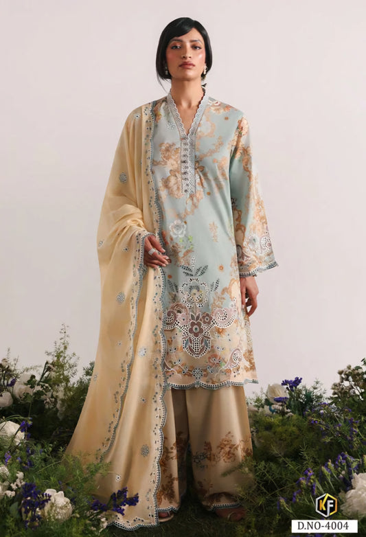 Pearl Mist Pakistani Kurti, Bottom & Dupatta Set