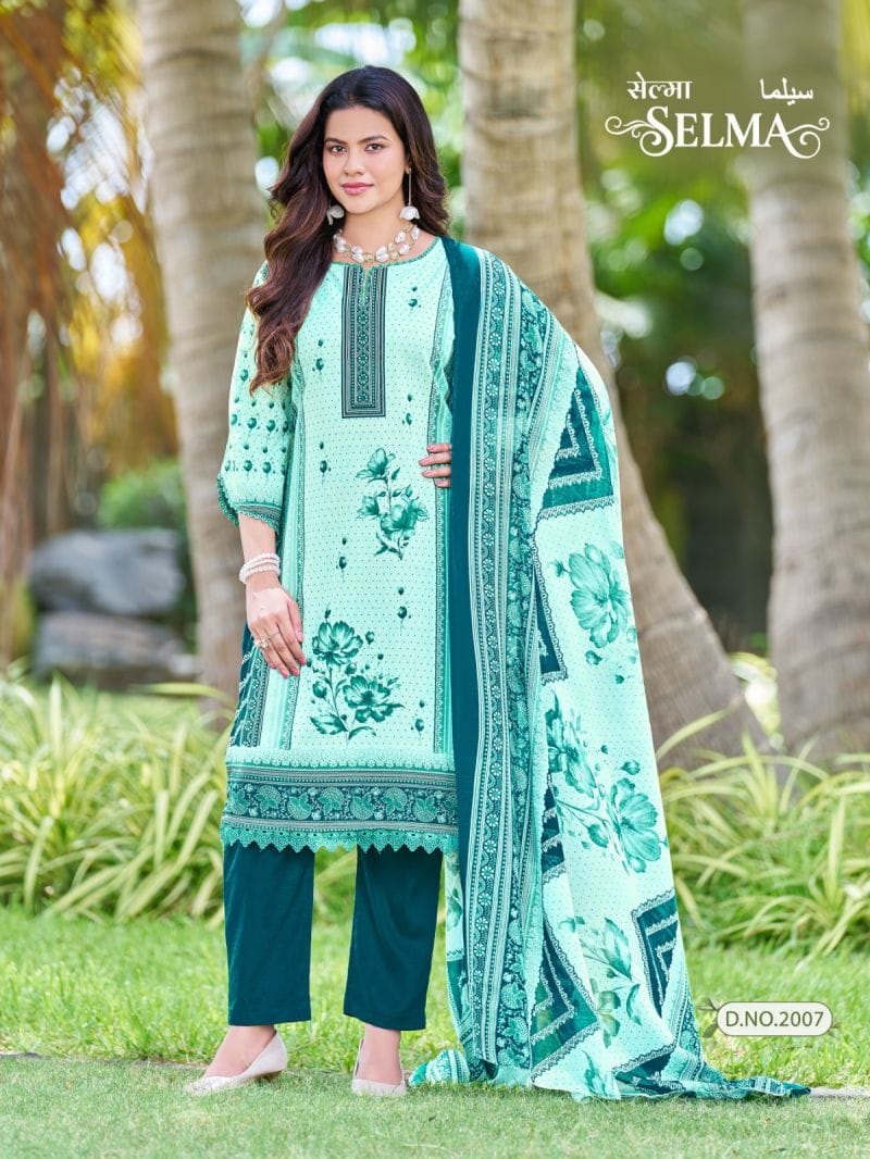 Ganesha Daily Wear Blue with Lace Kurti set