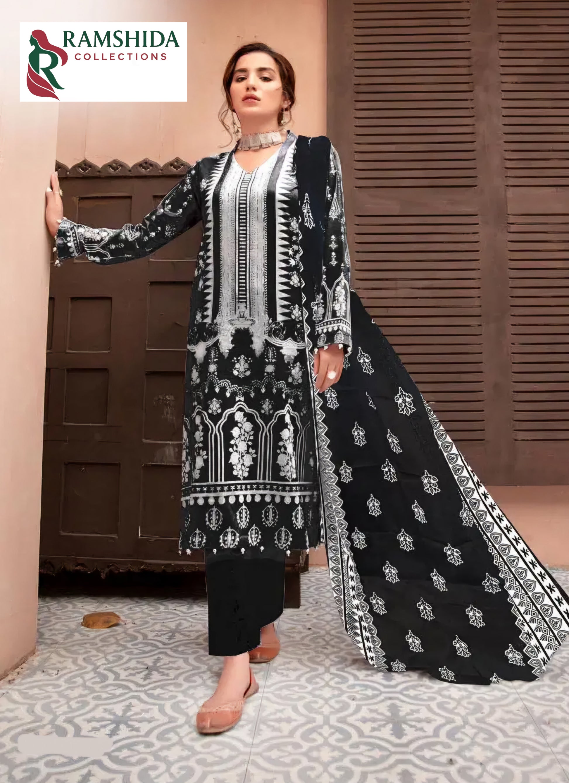 Miss World Black - Dress Material - Unstitched - 2pc set (Pick Any 2)