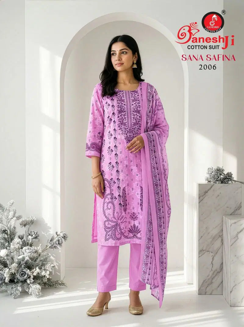 Ganeshji - Pink Cotton Pakistani Kurti With Pant & Dupatta