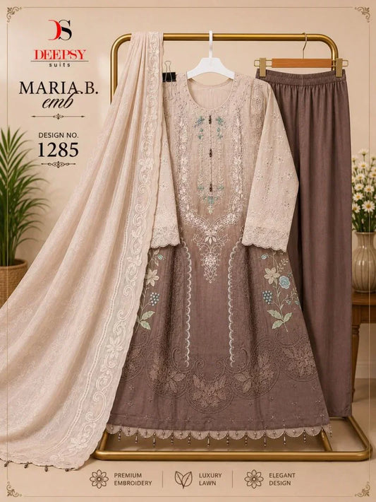Deepsy - Pakistani design, pure Indian cotton, Beige & Brown