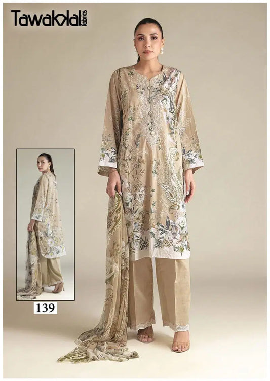 Golden Cream Pakistani Suit